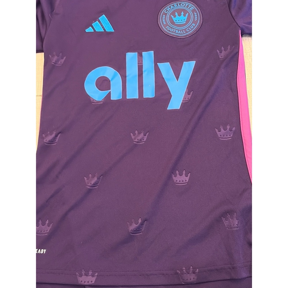 Adidas Charlotte FC 2023 Crown Jewel Soccer Jersey Purple Pink Womens 2XS HT4323